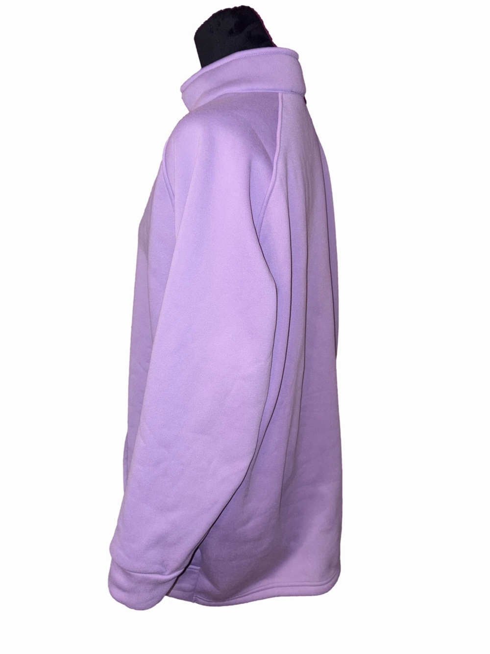 🆕💜Lavender Zip-Up Fleece Jacket Mens XL Soft Cozy Full Zip Stand Collar Pock - Picture 3 of 8